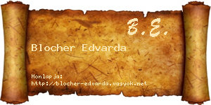 Blocher Edvarda névjegykártya